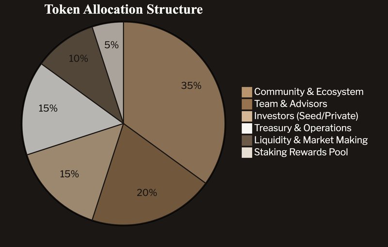 Typical token allocation breakdown showing distribution across stakeholders